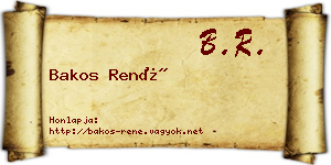 Bakos René névjegykártya