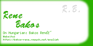 rene bakos business card